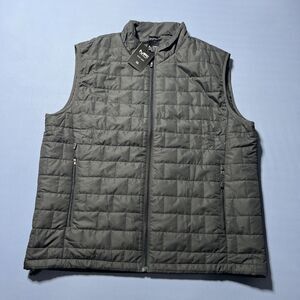Mack Russo Puff Vest Men's Dark Grey Puffer Vest Zippered Pockets Size XXL